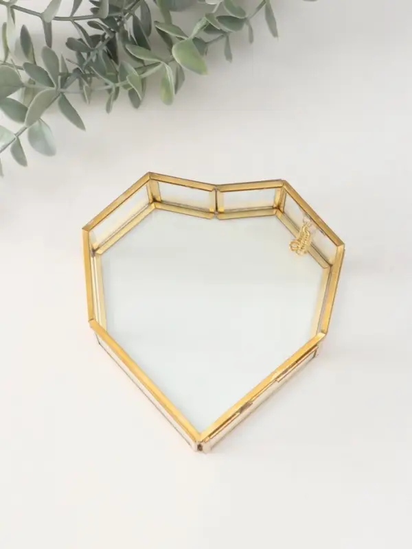 Шкатулка для украшений (колец, колье, серёг) &laquo;Сердце&raquo;, стекло, 12&times;12&times;4 см