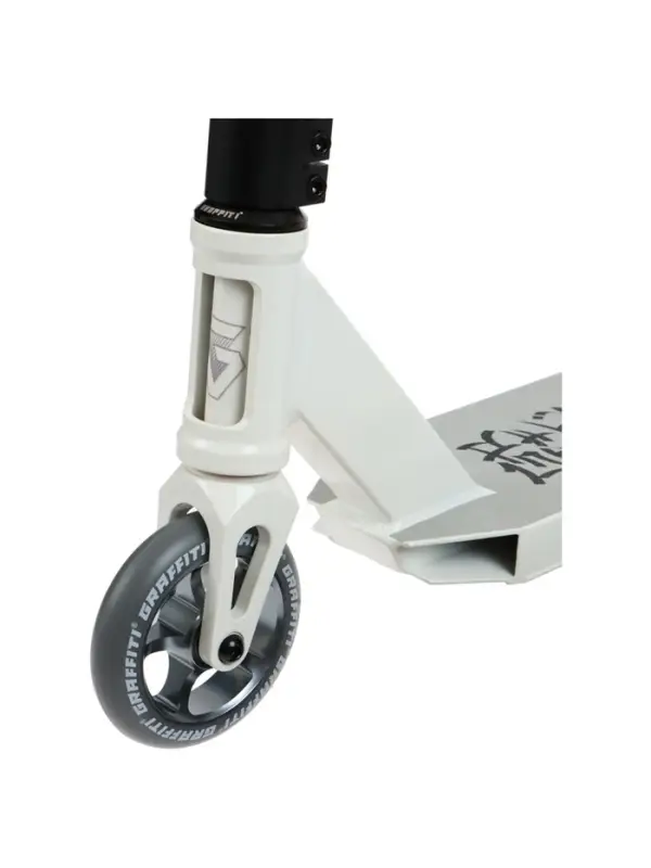 Самокат трюковой GRAFFITI Eccentric 24, колёса PU 110 мм, HIC компрессия, ABEC 9 Chrome, белый