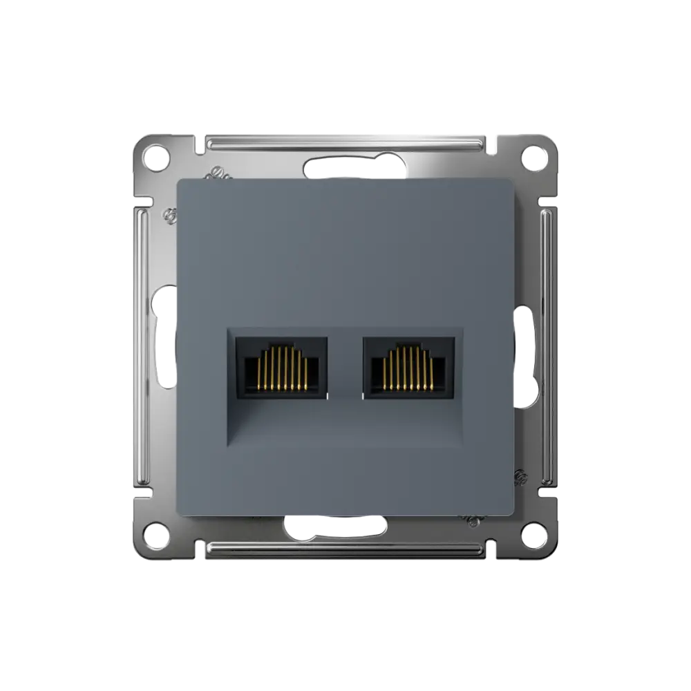 Розетка ATLASDESIGN двойная компьютерная RJ45+RJ45 категория 5E механизм грифель