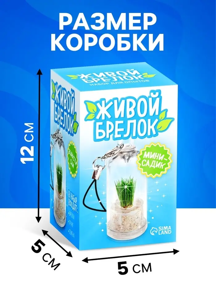 Набор для опыта &laquo;Живой брелок&raquo;, мини-сад, выращивание травы