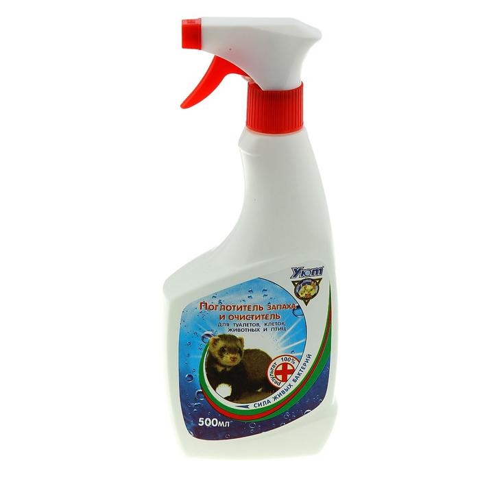 Поглотитель запаха и очиститель туалетов, клеток для животных и птиц Поглотитель запаха и очиститель туалетов, клеток для животных и птиц "Уют", 500 мл