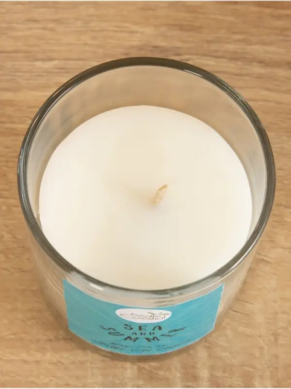 Свеча с кристаллом внутри Sea and Summer After the rain, 120 г, соевый воск, после дождя