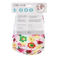 Многоразовый подгузник с 3-х слойным вкладышем Крошка Я &laquo;Цветочки&raquo;, 3-15 кг