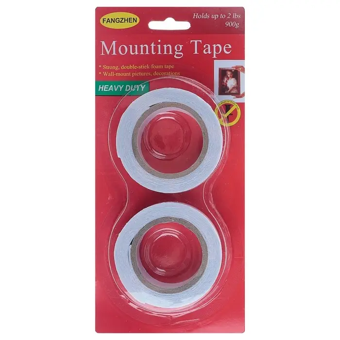 Клейкая лента двусторонняя, на вспененной основе, 18 мм х 1 м, в блистере, 2 шт., с европодвесом Клейкая лента двусторонняя, на вспененной основе, 18 мм х 1 м, в блистере, 2 шт., с европодвесом