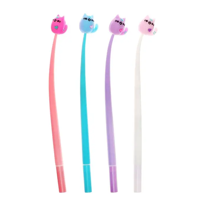 Ручка - прикол гелевая «Котик», синий стержень, МИКС Ручка - прикол гелевая «Котик», синий стержень, МИКС