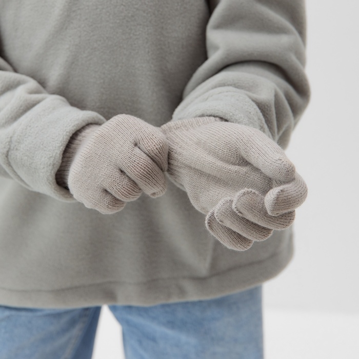 Перчатки детские MINAKU  Перчатки детские MINAKU "Однотонные",цв. темно-серый, р-р 16 (10-12 лет)