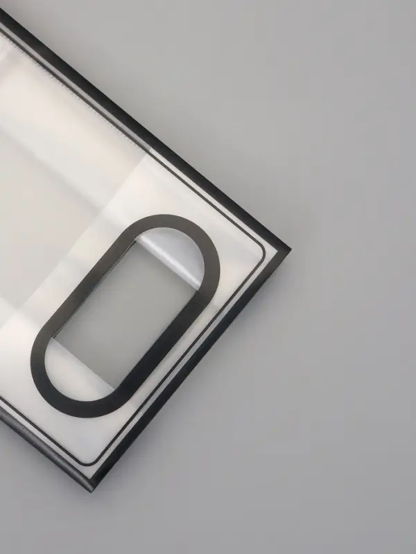 Пакет ПП с вырубной ручкой, прозрачный, 25&times;19&times;9 см, чёрный