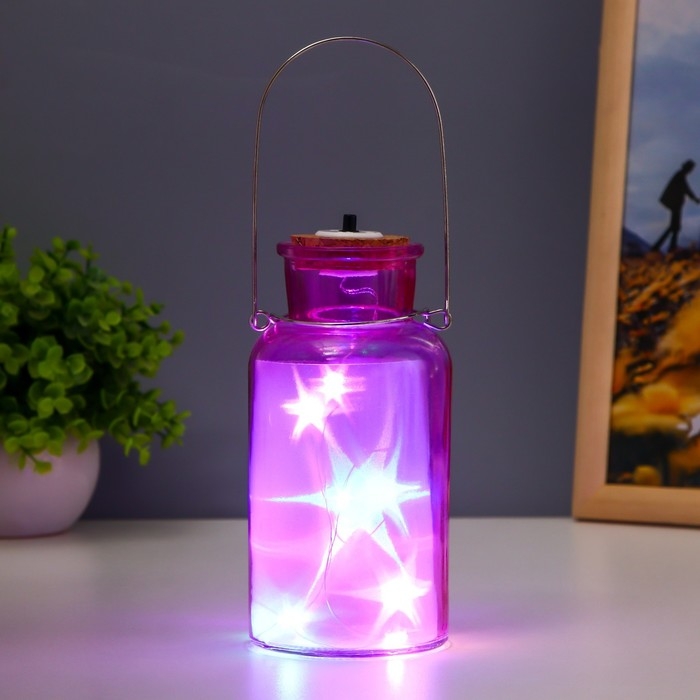 Ночник Ночник "Анде" LED от батареек розовый 8х8х16,5 см RISALUX