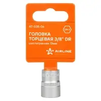 Головка торцевая 3/8"DR шестигранная 13мм, L=25мм пласт.подвес