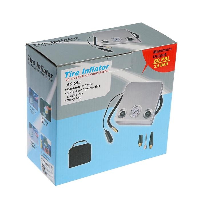 Компрессор автомобильный, 12В, 25 л/мин, провод 280 см Компрессор автомобильный, 12В, 25 л/мин, провод 280 см