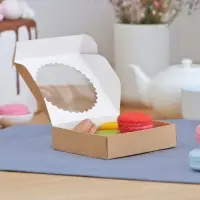 Подарочная коробка сборная с окном, 11,5 х 11,5 х 3 см, крафт