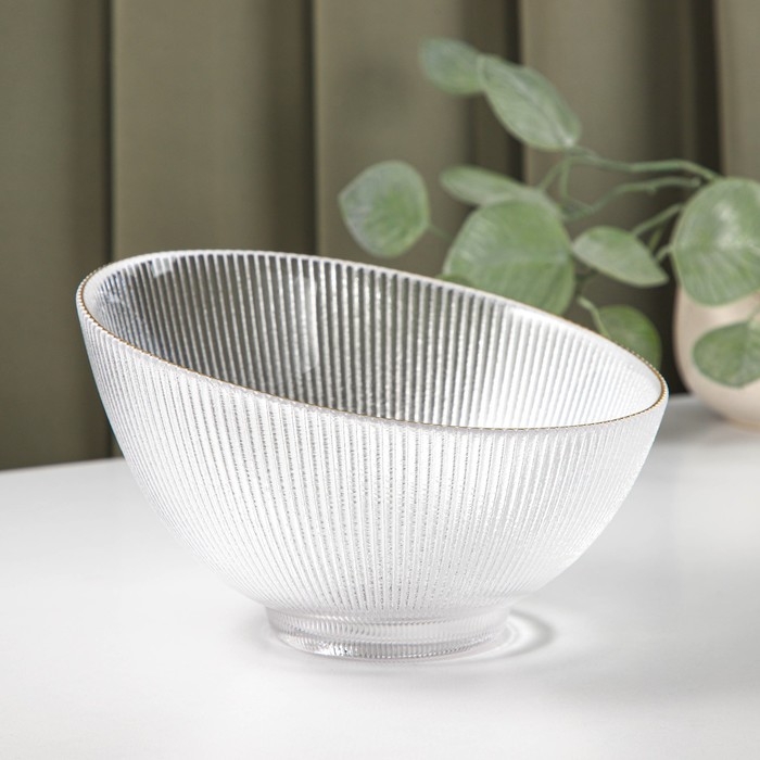 Салатник стеклянный «Орион», 1,7 л, d=22 см, цвет перламутровый Салатник стеклянный «Орион», 1,7 л, d=22 см, цвет перламутровый