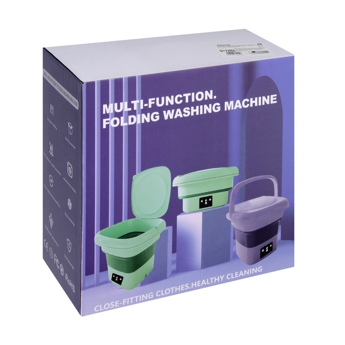 Портативная мини-стиральная машина LWM-04 с ведром 6 л, складная, зеленая