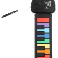 Музыкальное пианино, с сенсорным нажатием и карабином, детское ZABIAKA