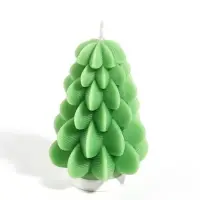 Свеча новогодняя "Ёлка" 135 гр, 6,8х6,8х11 см, 8 ч, зелёный