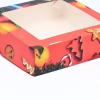 Коробка подарочная новогодняя складная с окном «Апельсин», 15×15×4 см