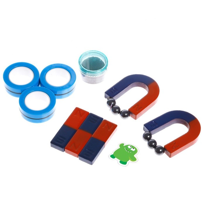 Набор для опытов «Опыты с магнитами», с магнитными кольцами Набор для опытов «Опыты с магнитами», с магнитными кольцами