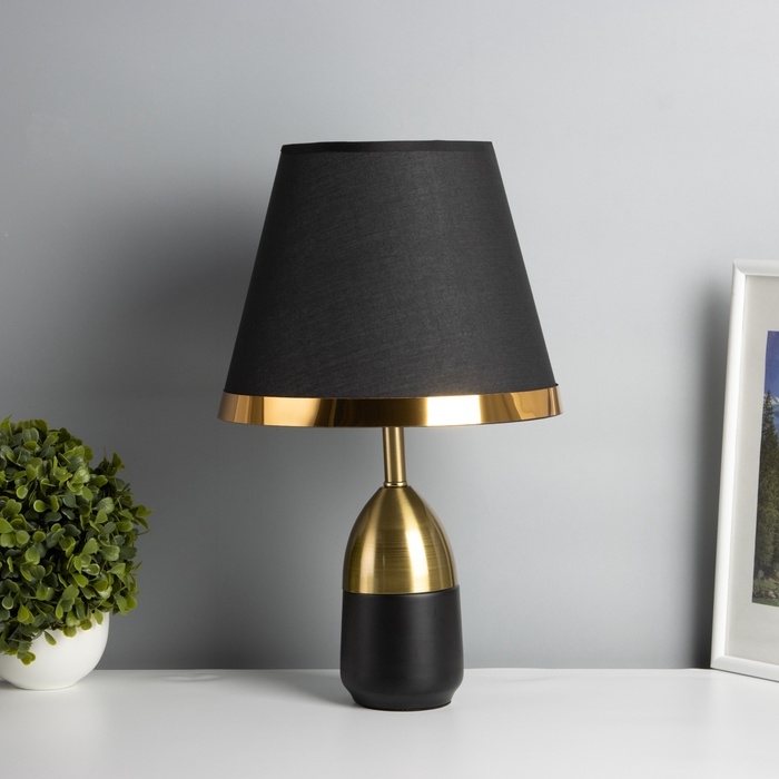 Лампа настольная Лампа настольная "Жан" 1х40Вт Е27 черный/бронза 25х25х40см