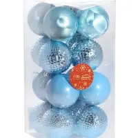 Ёлочные игрушки &laquo;Туманные грани&raquo;, шары новогодние, d=6 см, набор 16 шт., голубой