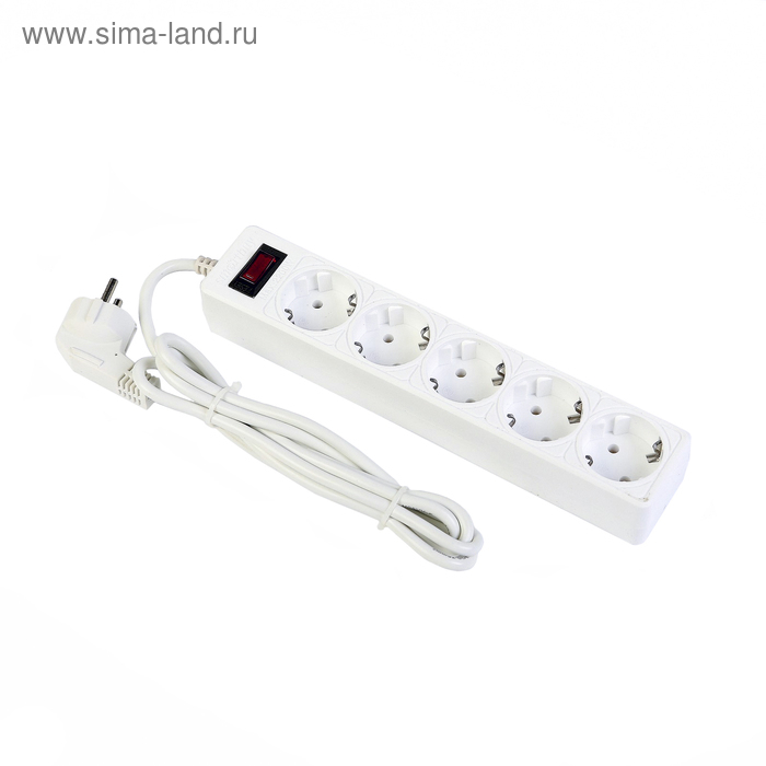 Сетевой фильтр Smartbuy, 5 розеток, 1.8 м, 10 А, 2200 Вт, с з/к, с выкл., белый Сетевой фильтр Smartbuy, 5 розеток, 1.8 м, 10 А, 2200 Вт, с з/к, с выкл., белый