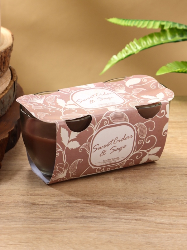 Набор свечей "SCENTED CANDLE" 100 гр, сидр+шалфей