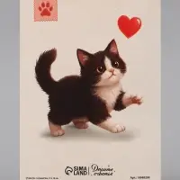 Открытка средняя с конвертом для денег &laquo;Послание для тебя&raquo;, 12&times;18 см, котёнок