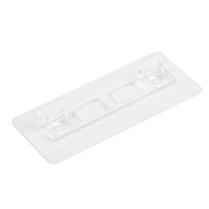 Полкодержатель с клейкой поверхностью ТУНДРА, 120×50×19 мм, двойной, прозрачный