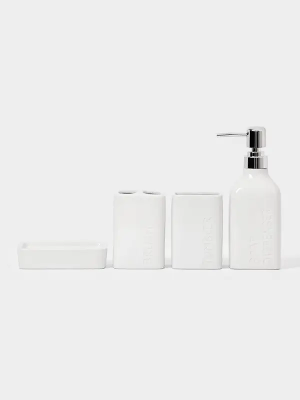 Набор для ванной &laquo;Кристаль&raquo;, 4 предмета, дозатор для мыла, 2 стакана, мыльница