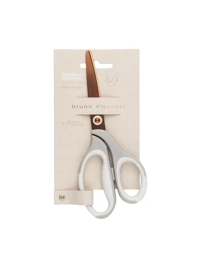 Ножницы Bruno Visconti, Total Beige &laquo;Птичка&raquo;, 18 см, золотистое лезвие
