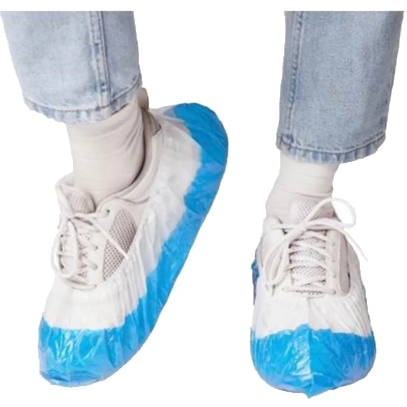 Бахилы н/с, п/э 2х слойн.текстур. 3,5г б-син.ПНД-8/8/1р-Б-С, 50пар/уп