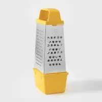 Тёрка с контейнером КВАРЦ &laquo;Комфорт&raquo;, 4 грани, 450 мл, 11&times;8.5&times;27 см, металл, МИКС