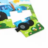 Пазл на подложке &laquo;Весёлый синий трактор&raquo;, 4 детали