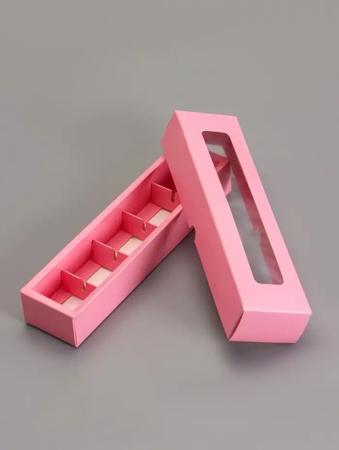 Коробка для 5 конфет, розовый, 22&times;5.5&times;3.5 см