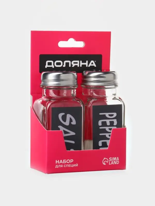 Набор для специй Доляна &laquo;Стиль&raquo;, 2 предмета: солонка 50 мл, перечница 50 мл, h=7 см, стекло