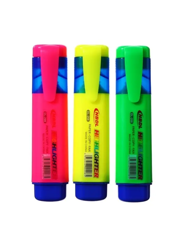 Набор маркеров текстовыделителей, 3 цвета, наконечник скошенный 5.0 мм, на блистере