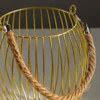 Подсвечник металл на 1 свечу &laquo;Корзина&raquo;, d=10 см, бронза, 15&times;15&times;17 см