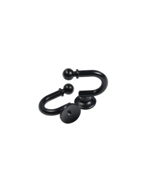 Крючок для штор ТУНДРА KS003, однорожковый, цвет черный, 2 шт Крючок для штор ТУНДРА KS003, однорожковый, цвет черный, 2 шт