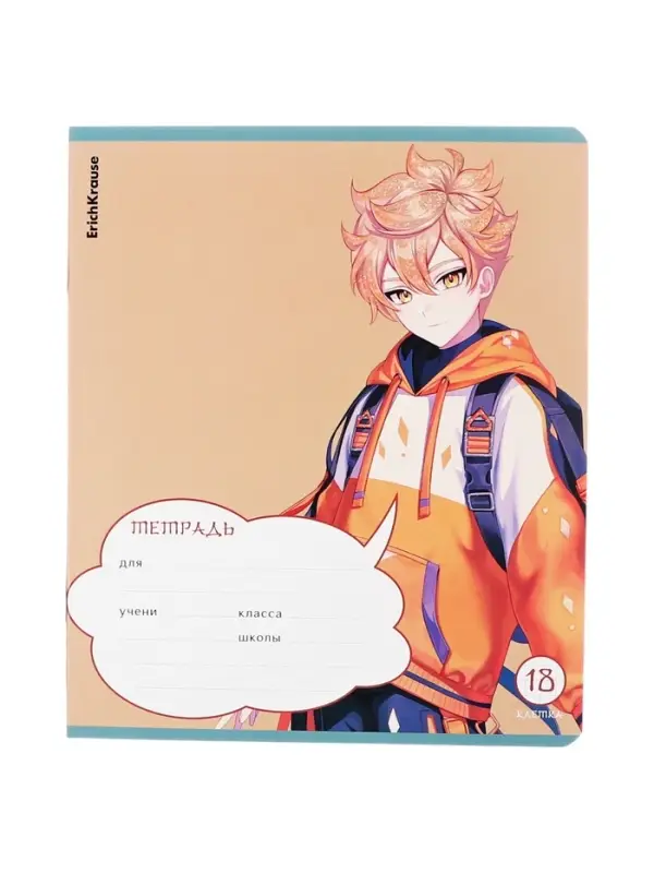 Тетрадь 18 листов, в клетку, ErichKrause Manga, МИКС
