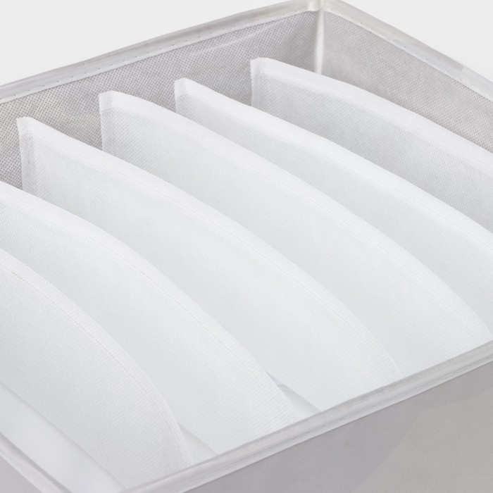 Органайзер для хранения белья LaDо́m, 7 ячеек, 34×30,5×10 см, цвет серый Органайзер для хранения белья LaDо́m, 7 ячеек, 34×30,5×10 см, цвет серый
