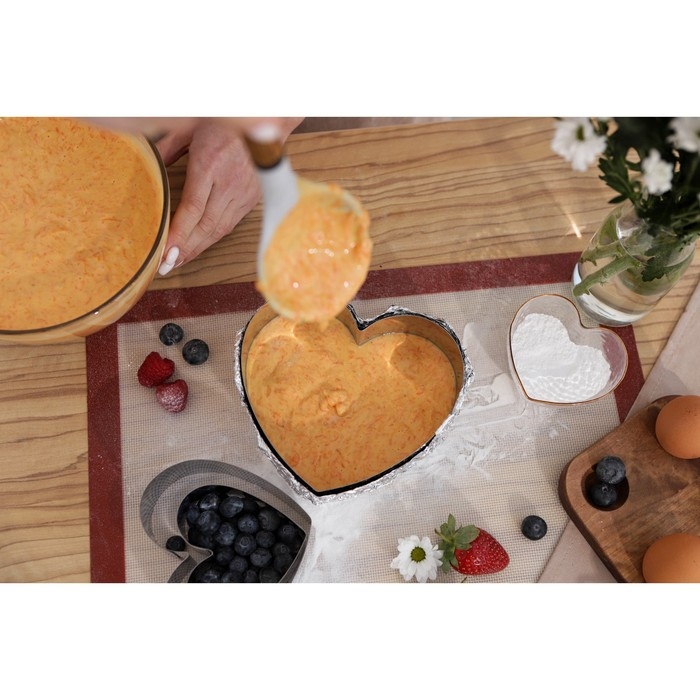 Набор форм для выпечки и выкладки «Сердце», 14×16×5 см, нержавеющая сталь, 3 шт. Набор форм для выпечки и выкладки «Сердце», 14×16×5 см, нержавеющая сталь, 3 шт.