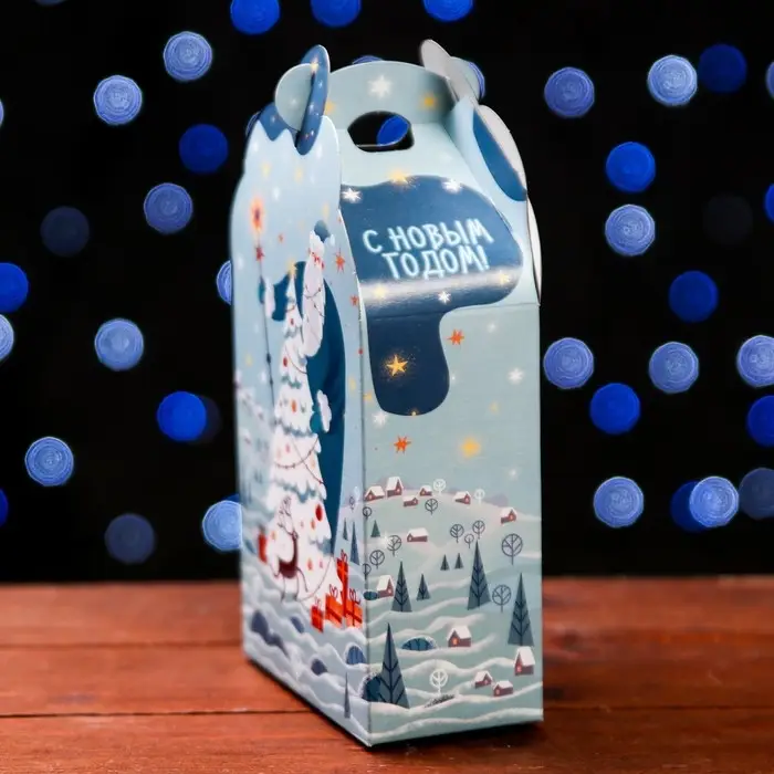 Подарочная новогодняя коробка «Фантазия» в зелёном, упаковка, 11.1×5.8×20.5 см Подарочная новогодняя коробка «Фантазия» в зелёном, упаковка, 11.1×5.8×20.5 см