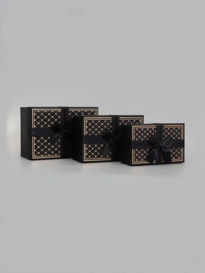 Набор подарочных коробок 3 в 1, с бантом, 23&times;16&times;9.5 см, 21&times;14&times;8 см, 19&times;12&times;6.5 см
