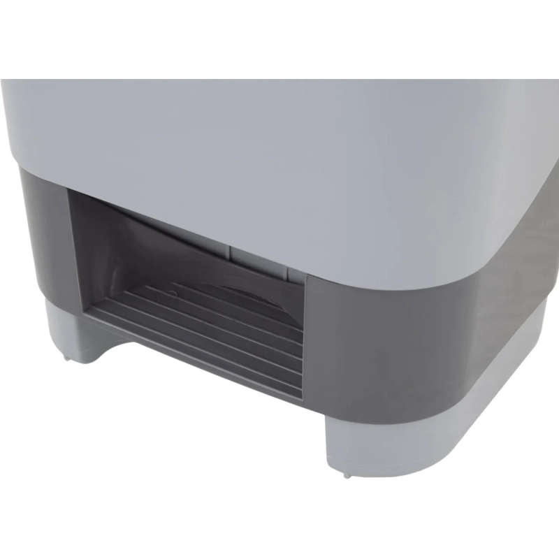 Контейнер для мусора пласт 8л прям сер с пед и крыш матов 255х580х530мм_427