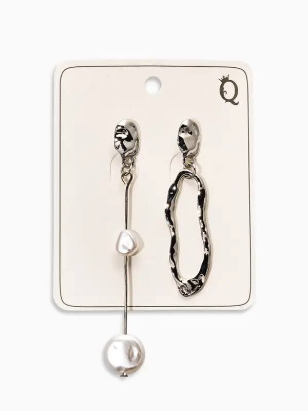 Серьги жемчуг &laquo;Корейский стиль&raquo;, белые в серебре