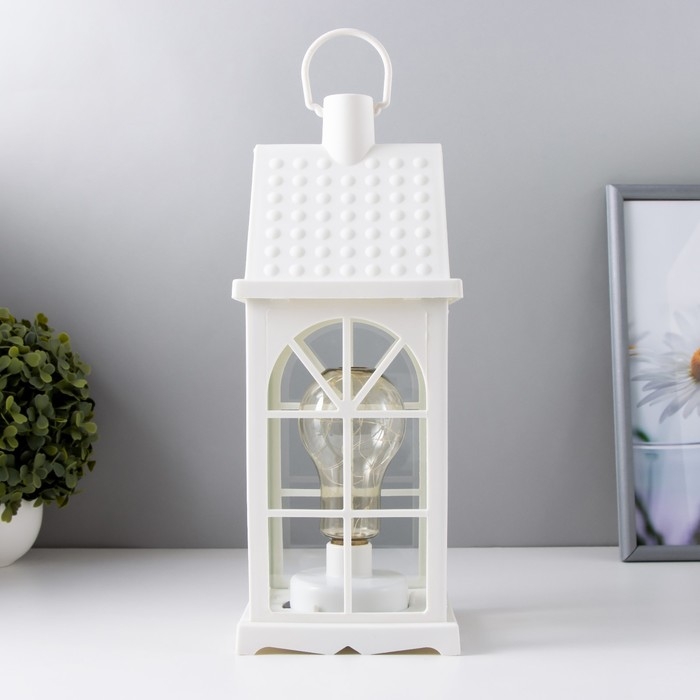 Ночник Ночник "Фонарь-домик"белая от батареек 3ААА 35х13,5х13,5 см RISALUX