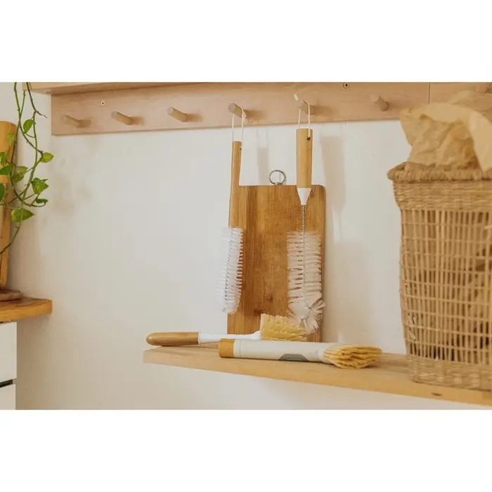 Щётка для посуды Доляна Meli, 8×6,5×29 см, бамбуковая ручка, цвет бежевый Щётка для посуды Доляна Meli, 8×6,5×29 см, бамбуковая ручка, цвет бежевый