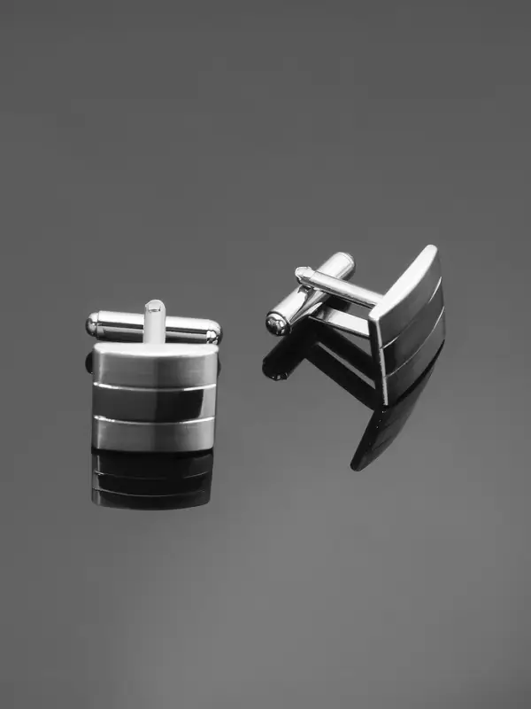 Запонки &laquo;Квадрат&raquo;, объёмный, цвет серебро