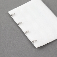 Застёжка-удлинитель для бюстгальтера, 3 ряда 4 крючка, 5 × 7,5 см, 3 шт, цвет белый/бежевый/чёрный