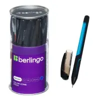 Ручка шариковая Berlingo. Color Zone stick, синий стержень, узел 0.7 мм, прорезиненный корпус, МИКС
