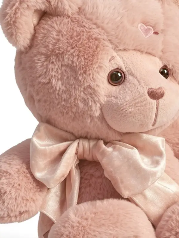 Мягкая игрушка "Медведь Ляля, с бантом", цвет пудровый, 25 см МЛяля/25/131-3